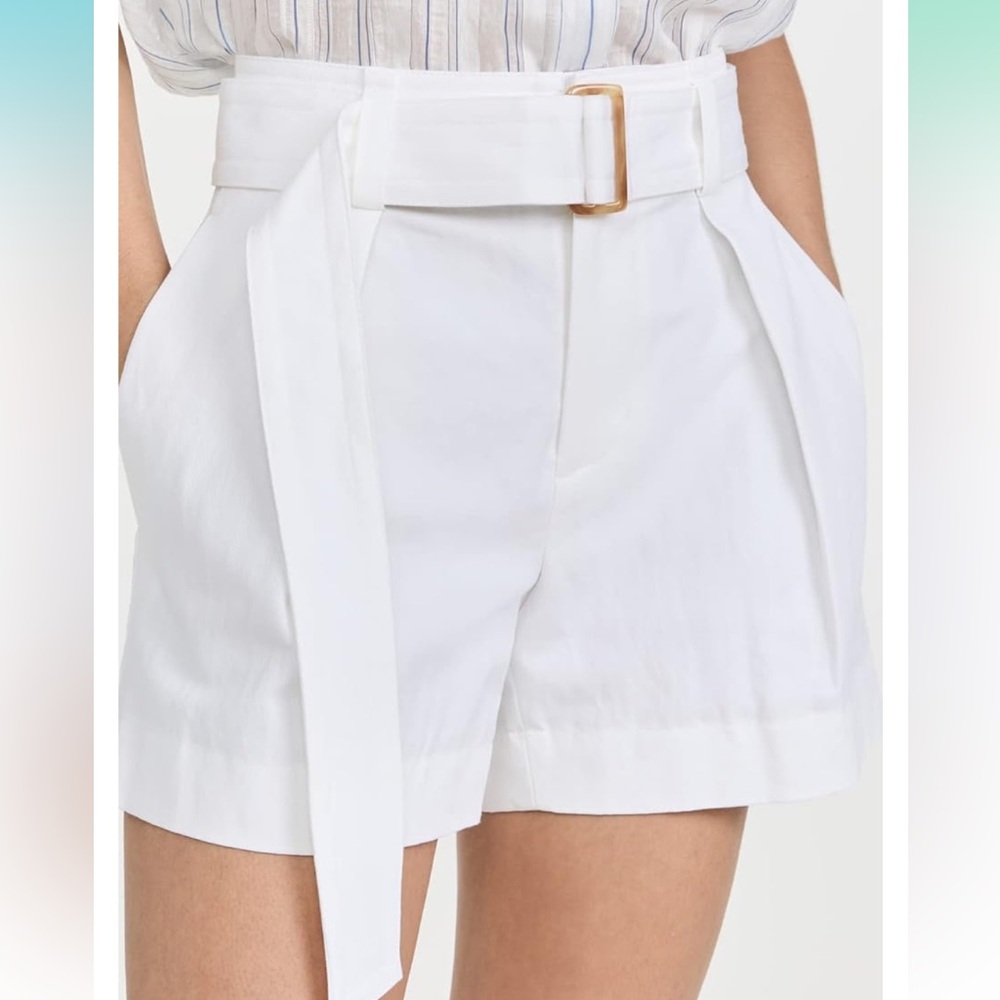 Vince Twill Pleated White Shorts